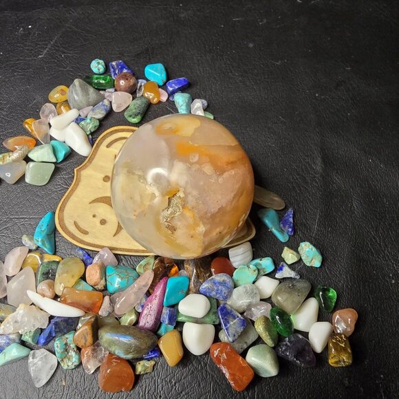 Planchette Crystal Sphere Stand holder wood - Picture 4 of 4